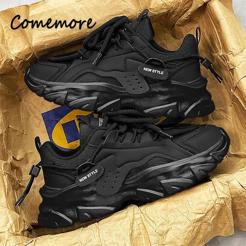 Men's Breathable Causal Sneakers Thick Soled Trendy Outdoor Running Sport Shoes New Fashion Male Soft Soles Comfort Footwears