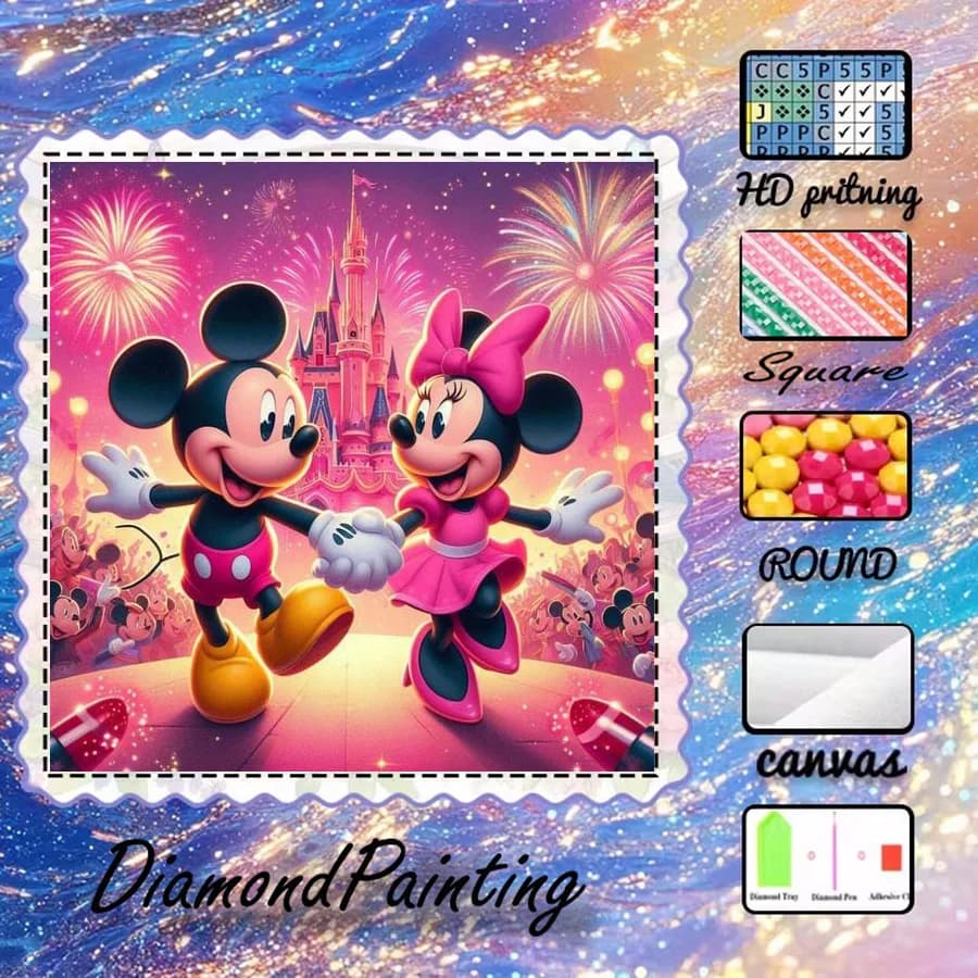 1 Piece-5D-DIY--Diamond Painting Set-Mickey, Castle-Diamond Art-Mosaic-Home Decoration-Best Gift for Friends