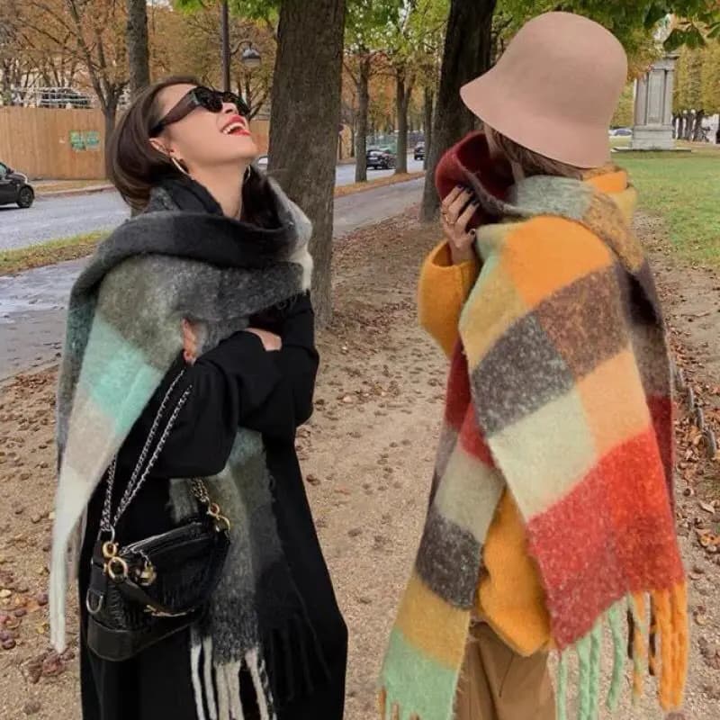 NUOVO Inverno di Lusso di Spessore Caldo Sciarpa Delle Donne Scialle di Cachemire e Impacchi Pashmina Fazzoletto Da Collo Bufanda Femminile Lungo Tessel Echarpe 2023