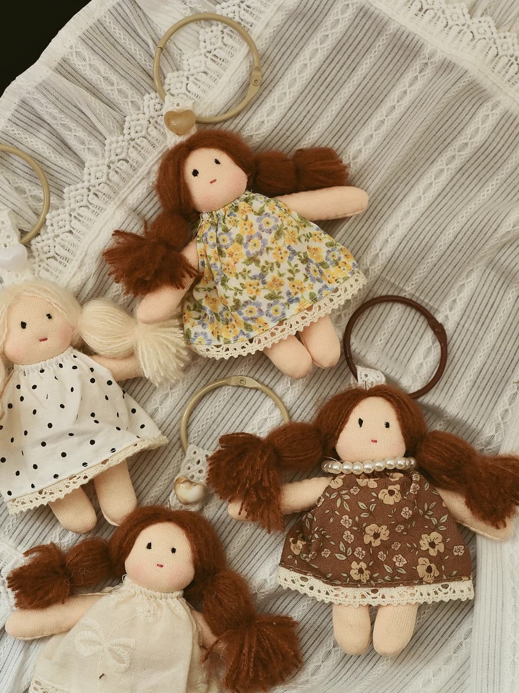 Handmade Doll Pendant Large Size Cute Fabric Bag Keychain Toy Girl's Backpack Decorations Unique Gift
