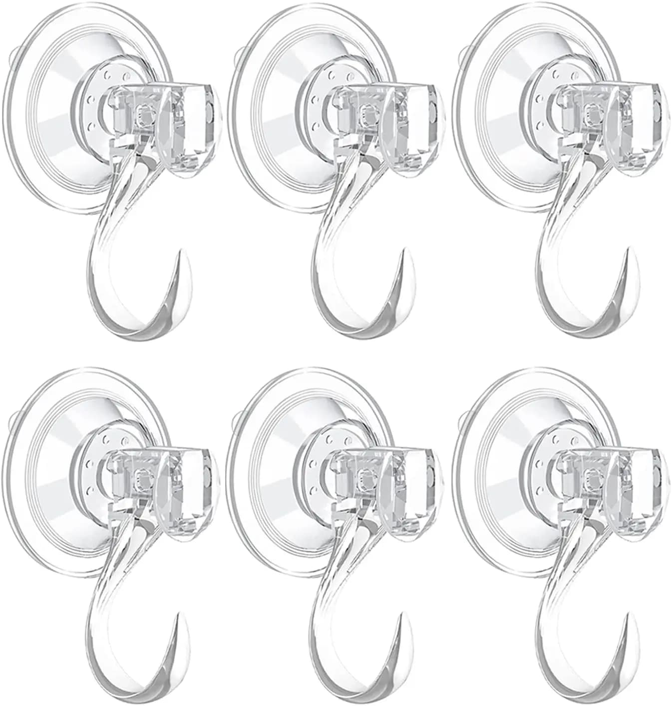 6 Pack Heavy-Duty Suction Cup Wreath Hooks for Windows, Glass, Mirrors, Doors, Tiles