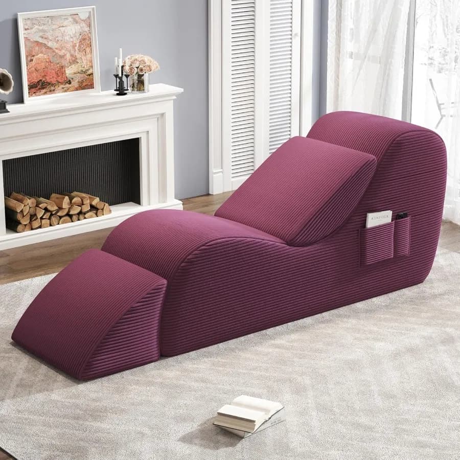 Sedie da yoga per adulti Chaise longue ergonomica da interno con tasca laterale Cuscino lombare Sedia da yoga ottomana perfetta per Stret