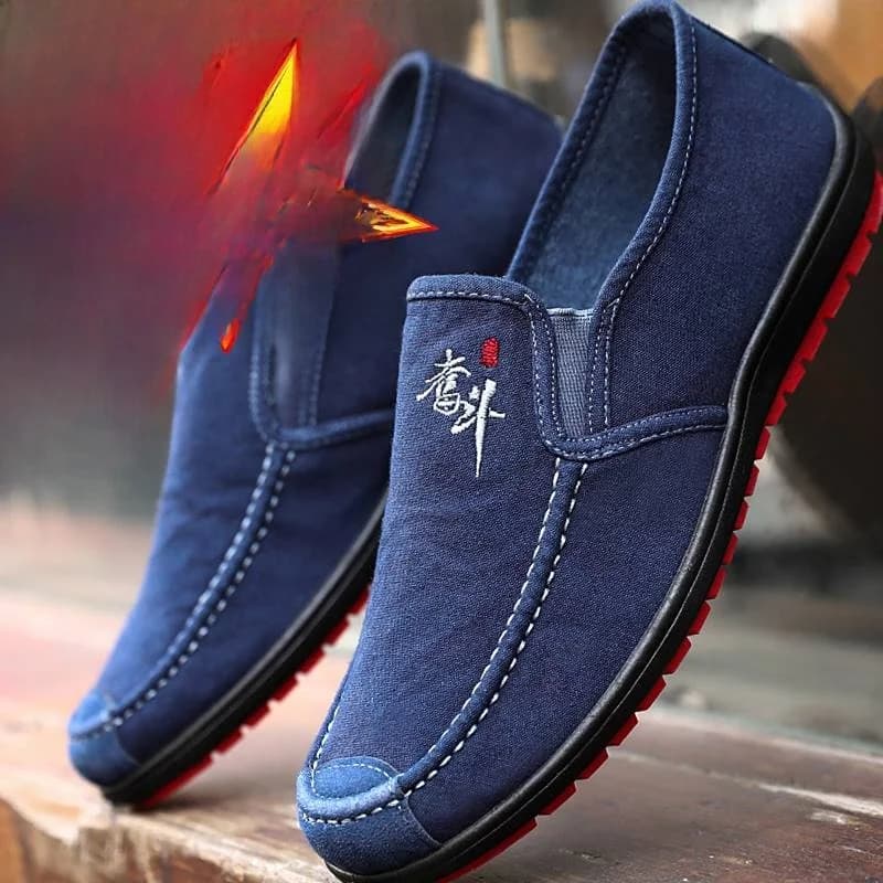 2026 Old Beijing Men's Slip-On Canvas Shoes Anti-Slip Wear-Resistant Bean Bean Work Casual Shoes Leisure Shoes for Youth