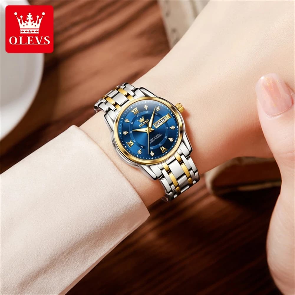 OLEVS Diamond Date Orologio da donna Top Brand Luxury Fashion Orologio da polso al quarzo da donna impermeabile Montre Femme Bellissimo