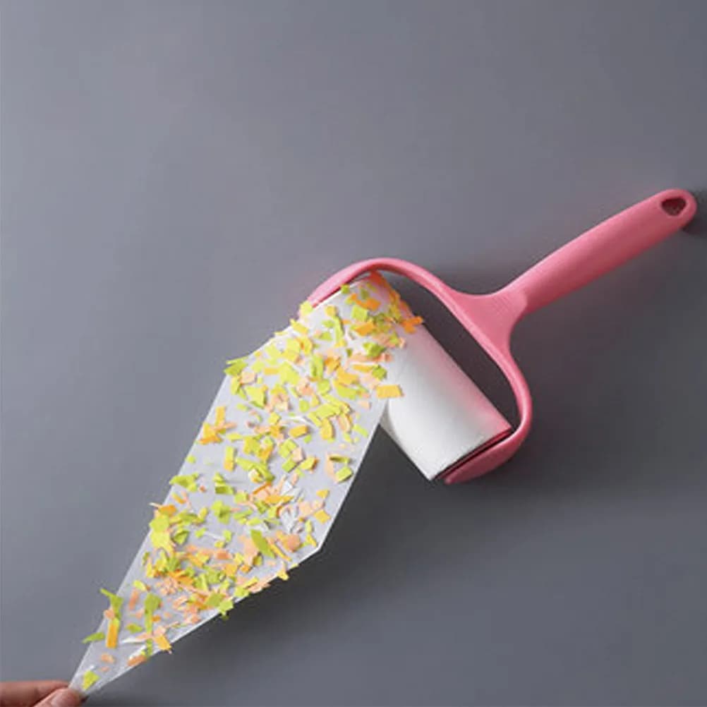 1Set Heavy Duty Lint Roller with Dust Cover Hanging Hole Strong Viscosity No Residue Pet Hair Removal Tool for Garments Home Use
