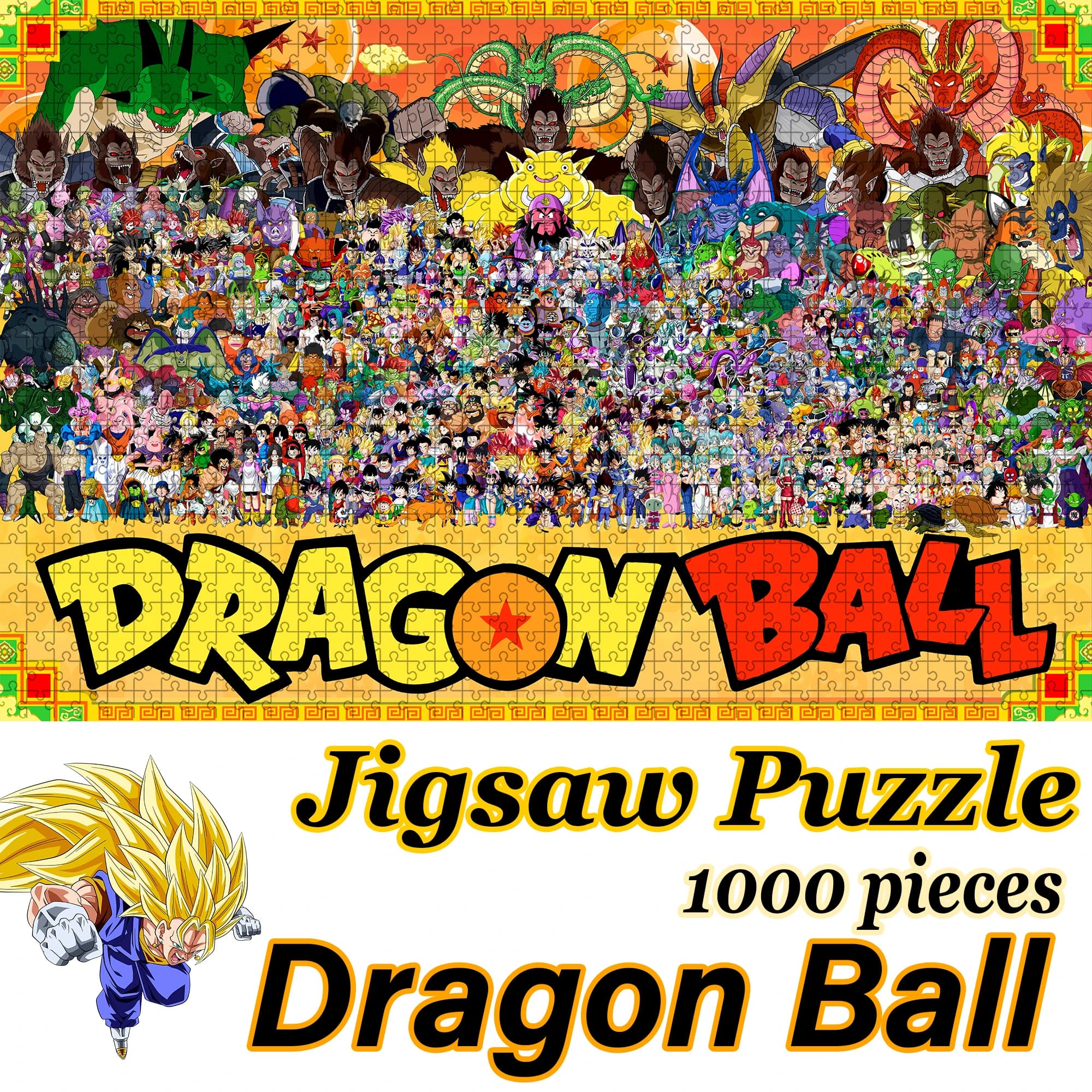Puzzle in Legno Dragon Ball Goku Super Saiyan 1000 Pezzi, Alta Qualità, Regalo Divertente, Gioco per Feste