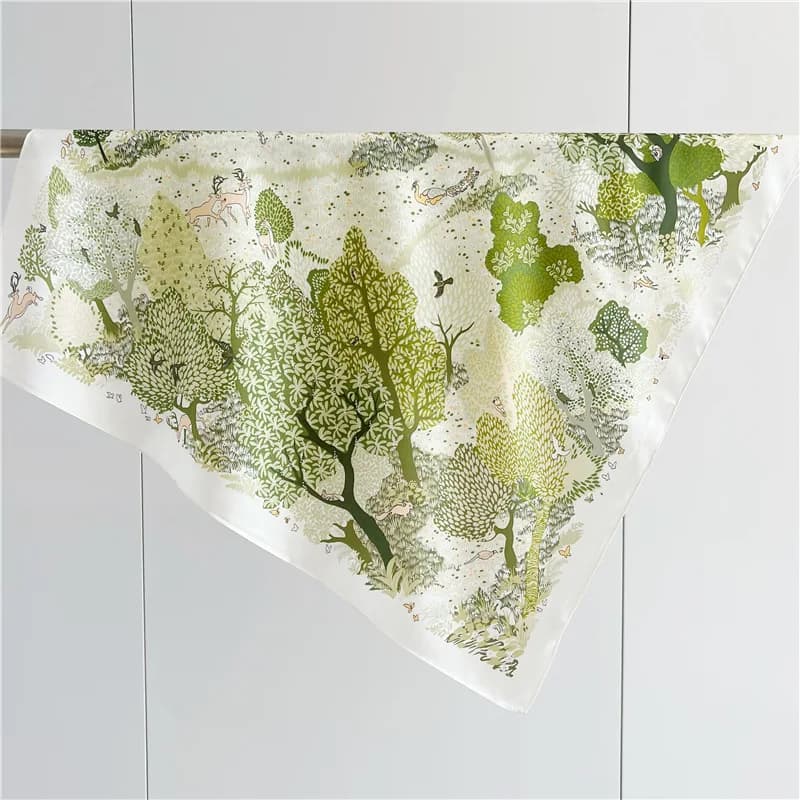 12MM Soft Silk Scarf 65CM Women Square Bandanas Luxury Designer Foulards Femme Head Neck Bag Bandana Belt Accessories Gift