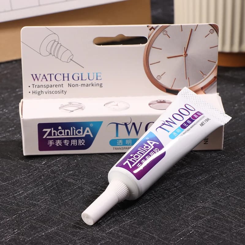 15ML TWOOO Colla per riparazione orologi Adesivo impermeabile universale trasparente Colla per contatti Sigillante per riparazione gioielli per orologi per telefono fai da te