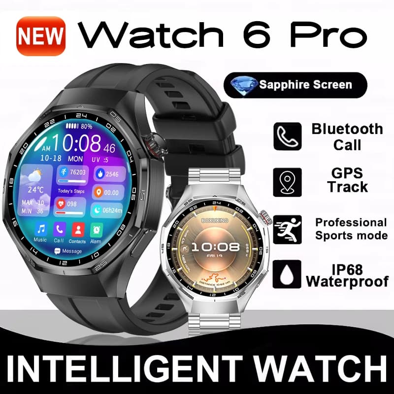 Nuovo Smartwatch GTS 6 Pro Versione Globale con GPS, Schermo AMOLED, Monitoraggio Fitness, Chiamate Bluetooth, Impermeabile