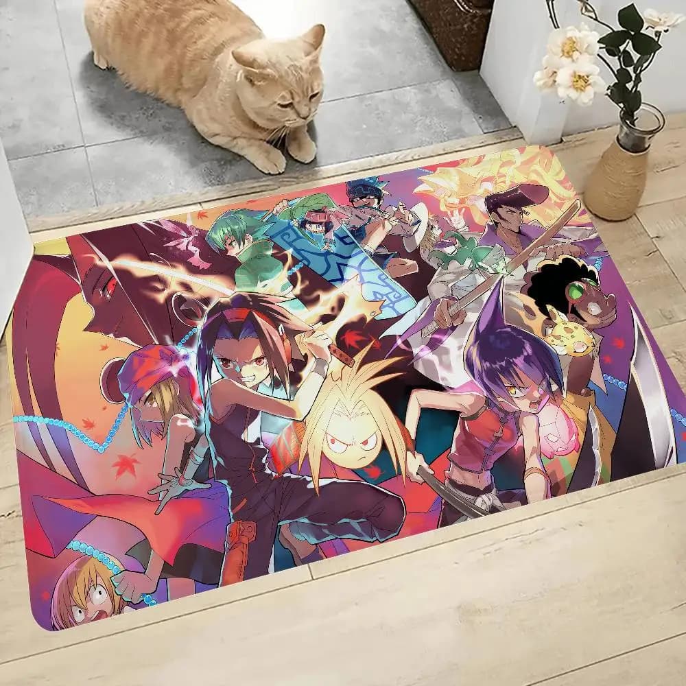 Tappetino da cucina Shaman King, stile nordico, per camera da letto, soggiorno, zerbino, balcone, antiscivolo, tappeto di benvenuto
