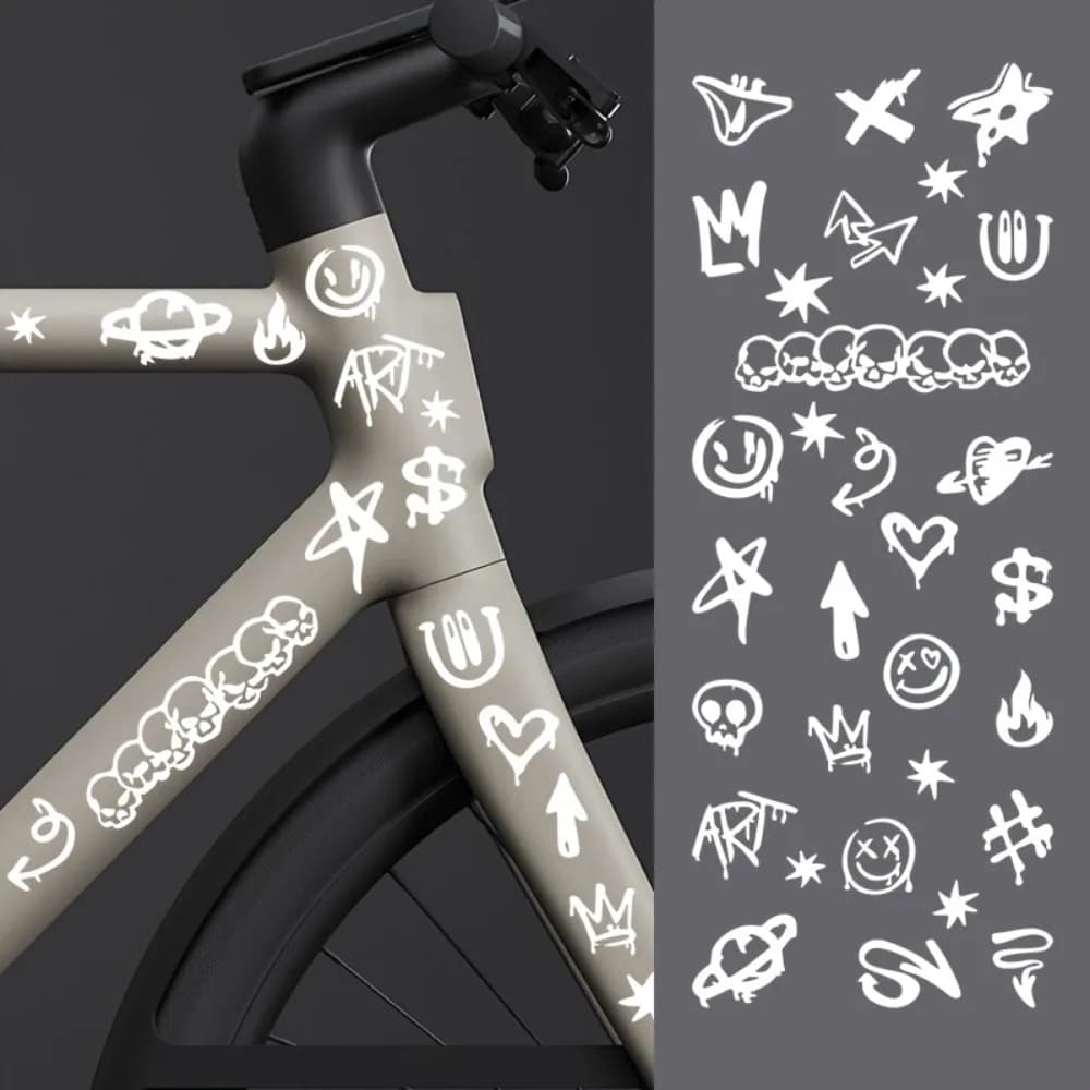 35 Pezzi Adesivi 2D a Forma di Teschio, Impermeabili in Vinile, Decorazioni Protettive Fai-da-Te per Moto, Biciclette, Laptop, Caschi