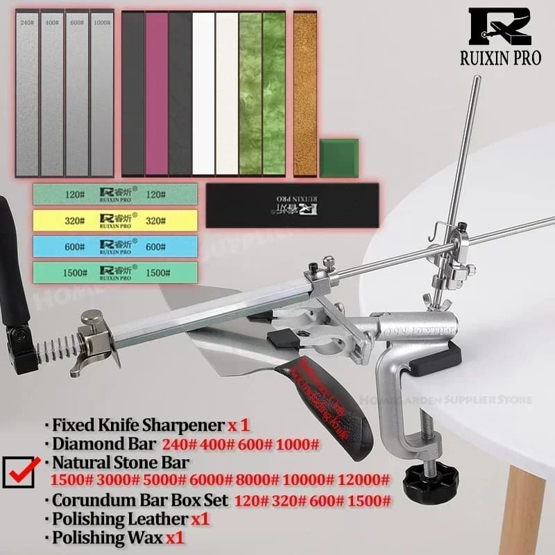 RUIXIN Pro RX009 2023 Macchina per affilare i coltelli ad angolo fisso Pietra per affilare il diamante Set completo Accessori per la cucina Strumento