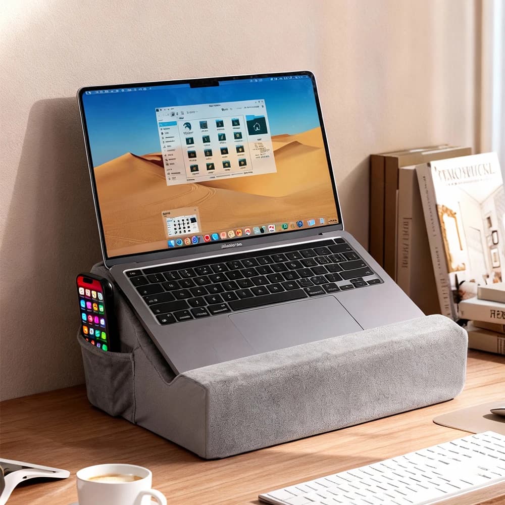 Supporto per tablet con cuscino, supporto per telefono/tablet/laptop per lavoro sul computer/vedere video, supporto per tablet con cuscino per leggere Kindle a letto