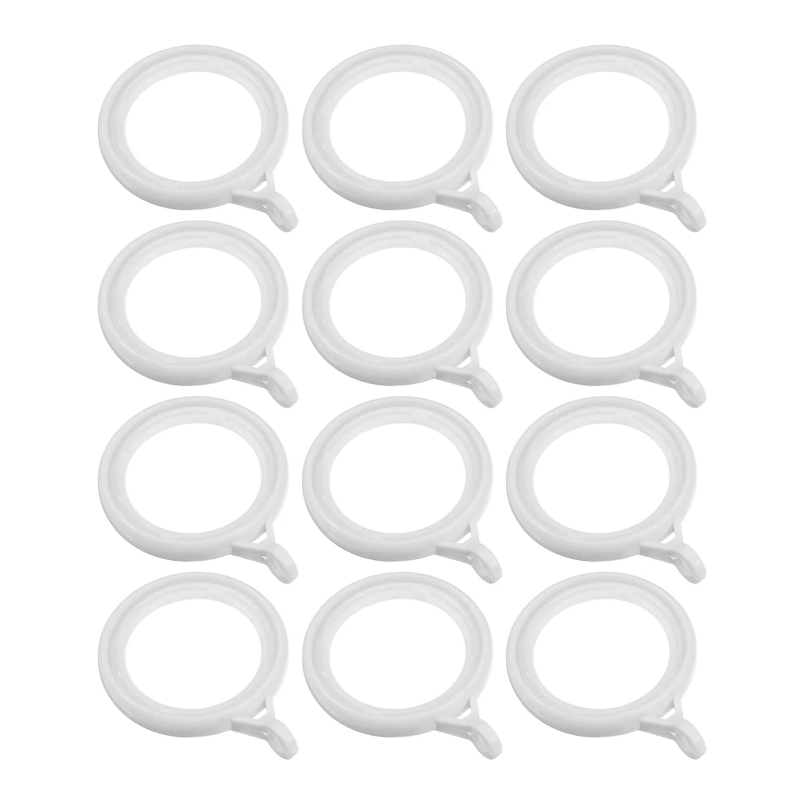 12Pcs Curtain Rings Plastic with Eyelets Smooth Sliding Drapery Rings for Heavy Curtains Fine Workmanship Curtain Rod Hanging