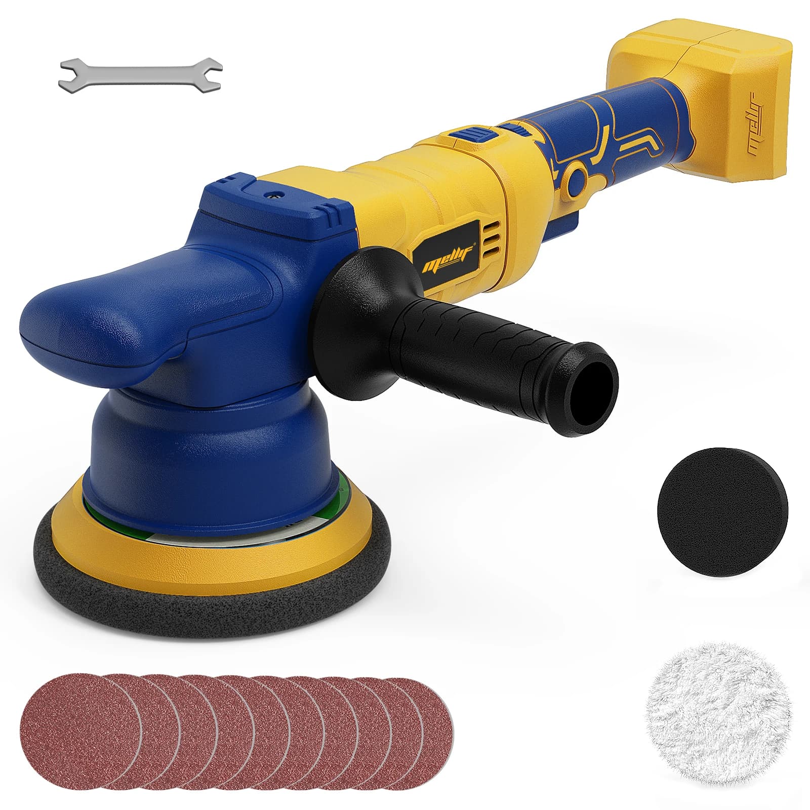 Lucidatrice per auto a batteria senza spazzole da 5" compatibile con lucidatrice per auto a batteria Dewalt 18V 20V per dettagli auto/lucidatura/cera