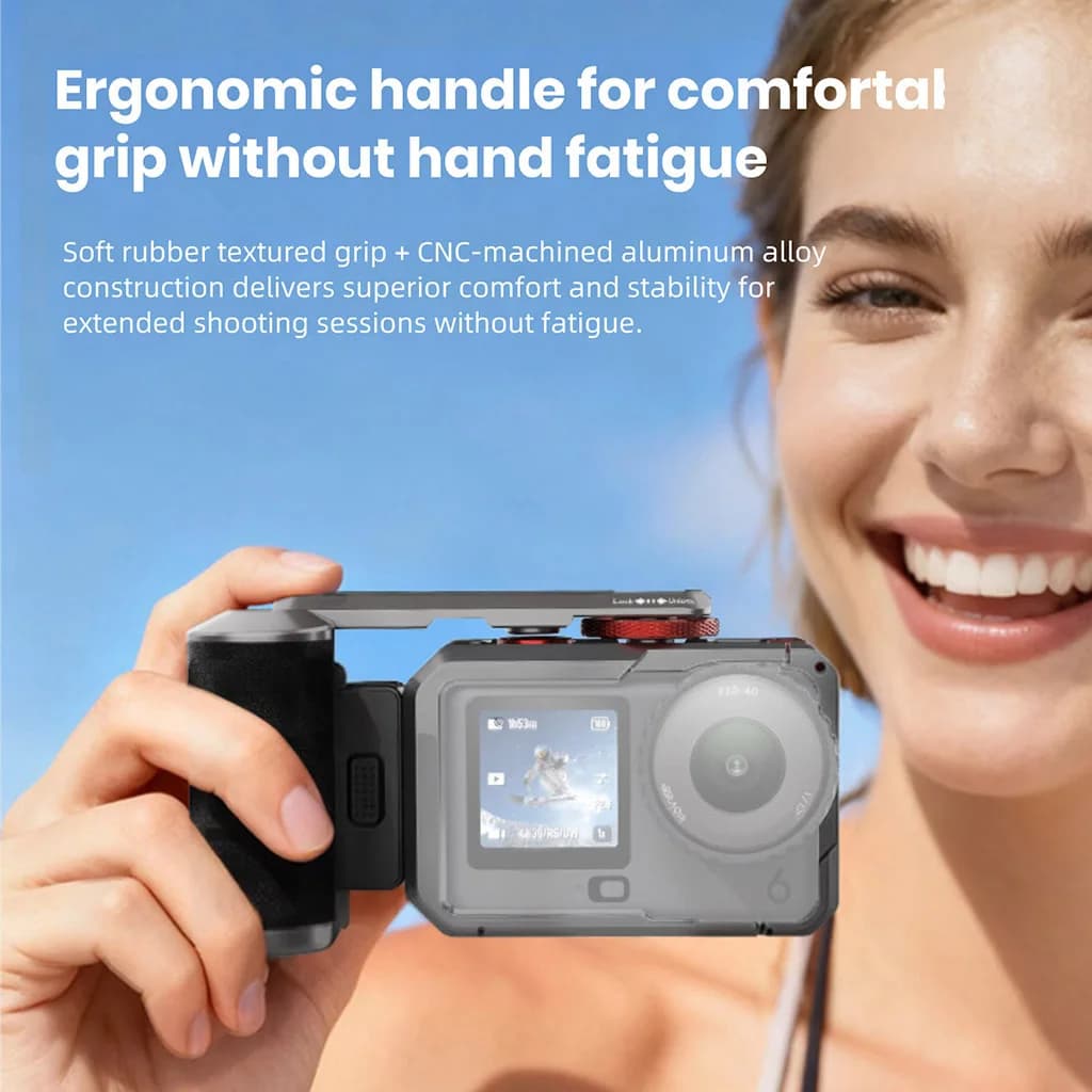 Camera Knife for DJI OSMO Action 6, Case with Lateral Quick Hook Magnetic Interface, Handle and Support for Accessories