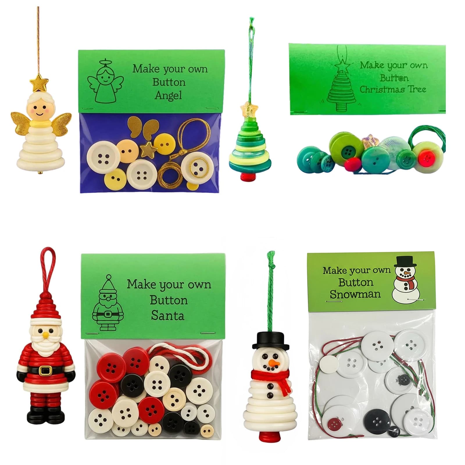 Kit di 1-5 Pezzi per Decorazioni Natalizie Fai-da-Te, Ornamenti da Appendere per Casa e Feste, Albero di Natale, Pupazzo di Neve, Artigianato Fatto a Mano