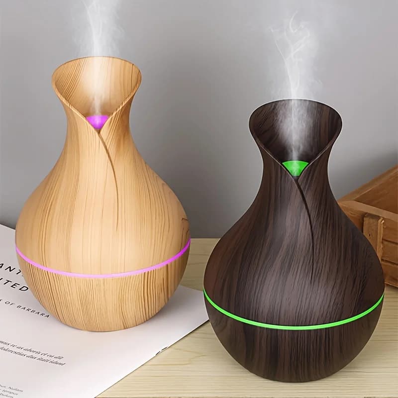 Umidificatore USB con 5 Fragranze, LED a 7 Colori, Silenzioso Mini Nebulizzatore per Ufficio, Camera da Letto - Umidificatore per Singola Stanza