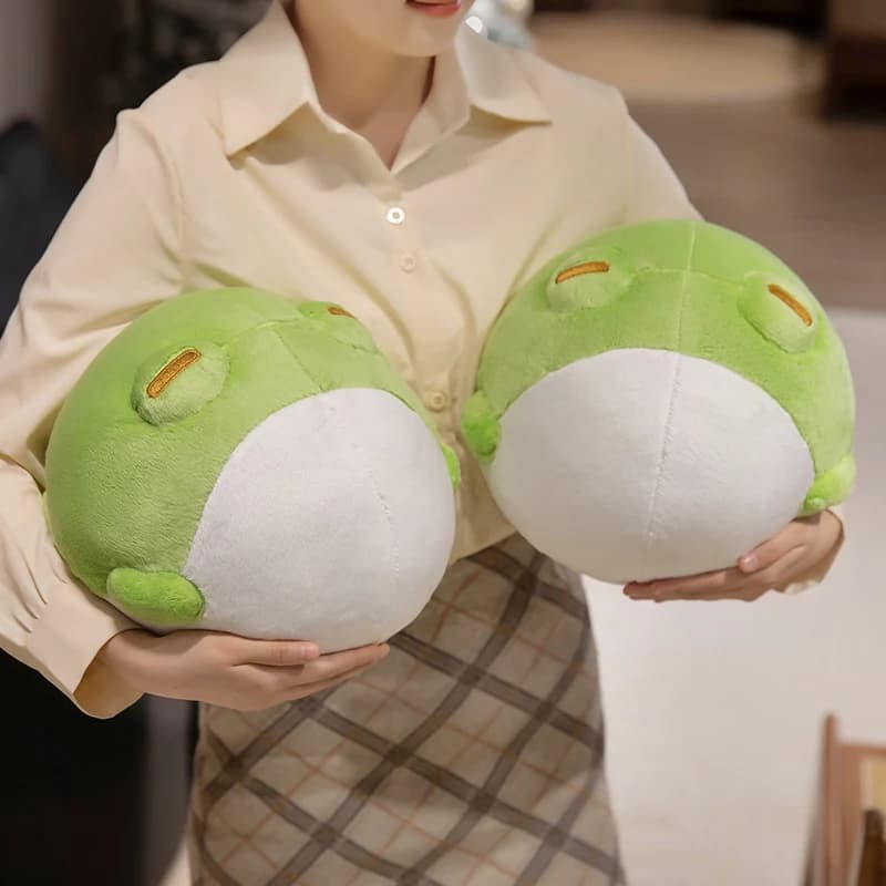 25CM Kawaii Cartoon Anime Rotonda Rotolante Rana Animale Adorabili giocattoli di peluche Bambola fatta a mano per bambini Farcito Bambole animali carini Regali