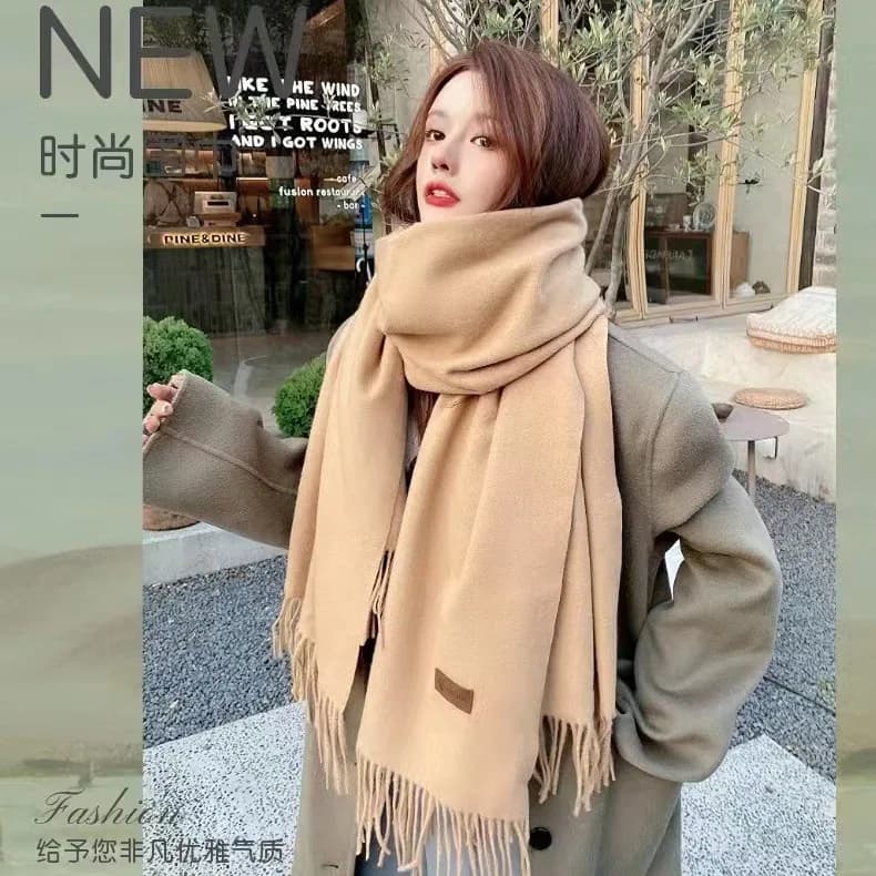 Skirt cashmere thickened winter color for woman Great winter warm shawl wraps Elegant women's scarf with tassel