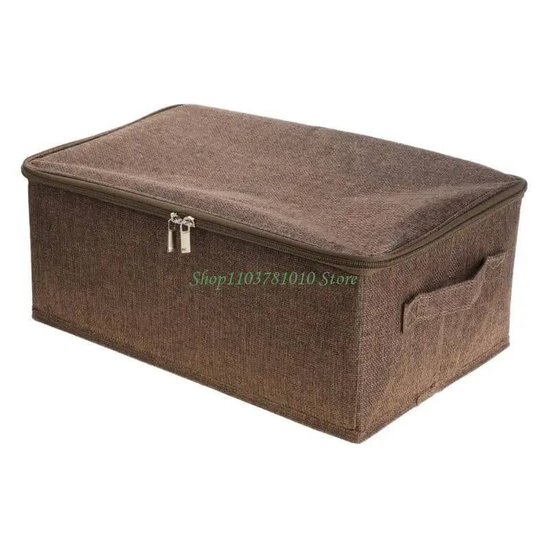 U55D Clothes Quilt Storage Box Cotton Linen Underwear Bedding Storage Wardrobe Tidy for Case