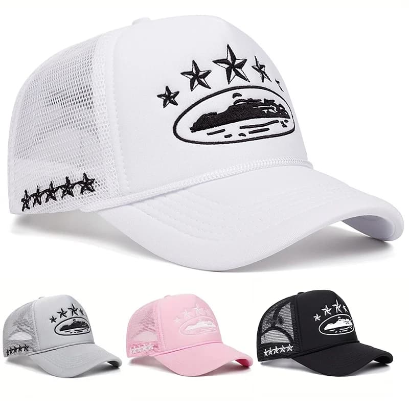 Mesh Print Trucker Snapback Cap Hip Hop Breathable Street Style Unisex Sun Hat