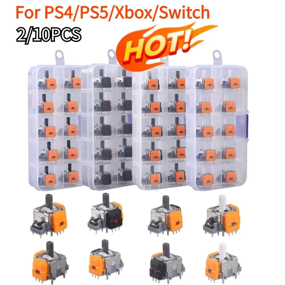 2/10 pezzi di ricambio joystick analogico 3D per PS5/PS4/XBox Hall elettromagnetico un controller levetta parti di riparazione accessori