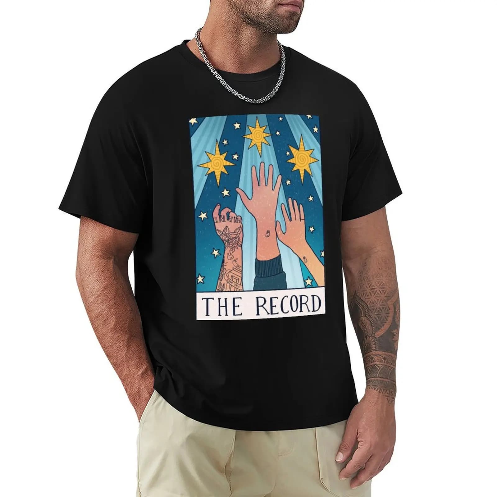 T-shirt con design a tema carte dei tarocchi Boygenius, maglietta protettiva per il sole da esterno