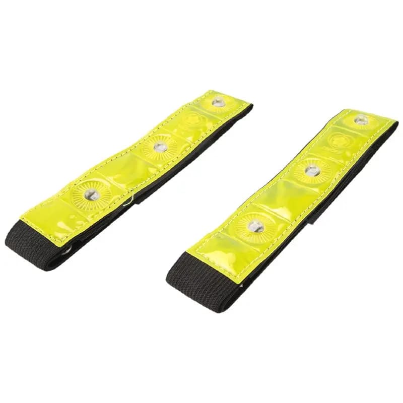 B29C-2 X Reflective Band Leg Strap Belt 4 LED Light Cycling Running Jogging