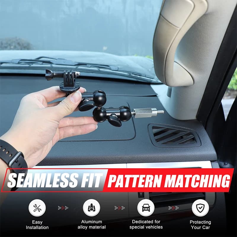 Support for Action Camera for Cadillac Escalade 2007-2014, Mounting on Pillar A Handle with Head Swivel, Accessories