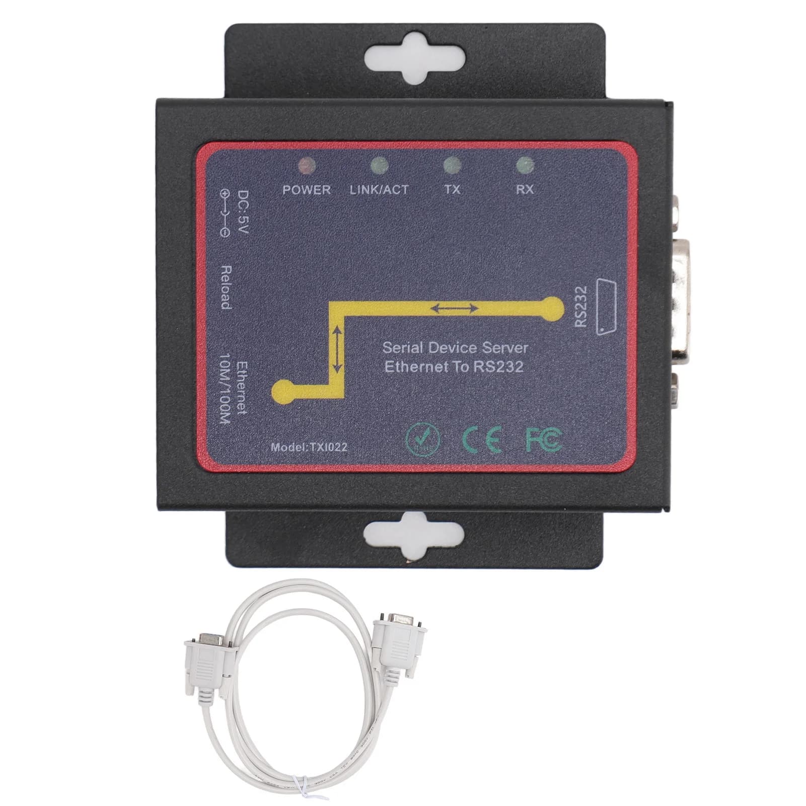 RJ45 To RS232 Serial Network Adapter Ethernet To RS232 Serial Device Server IP Bi Directional Transfer for Serial Printer