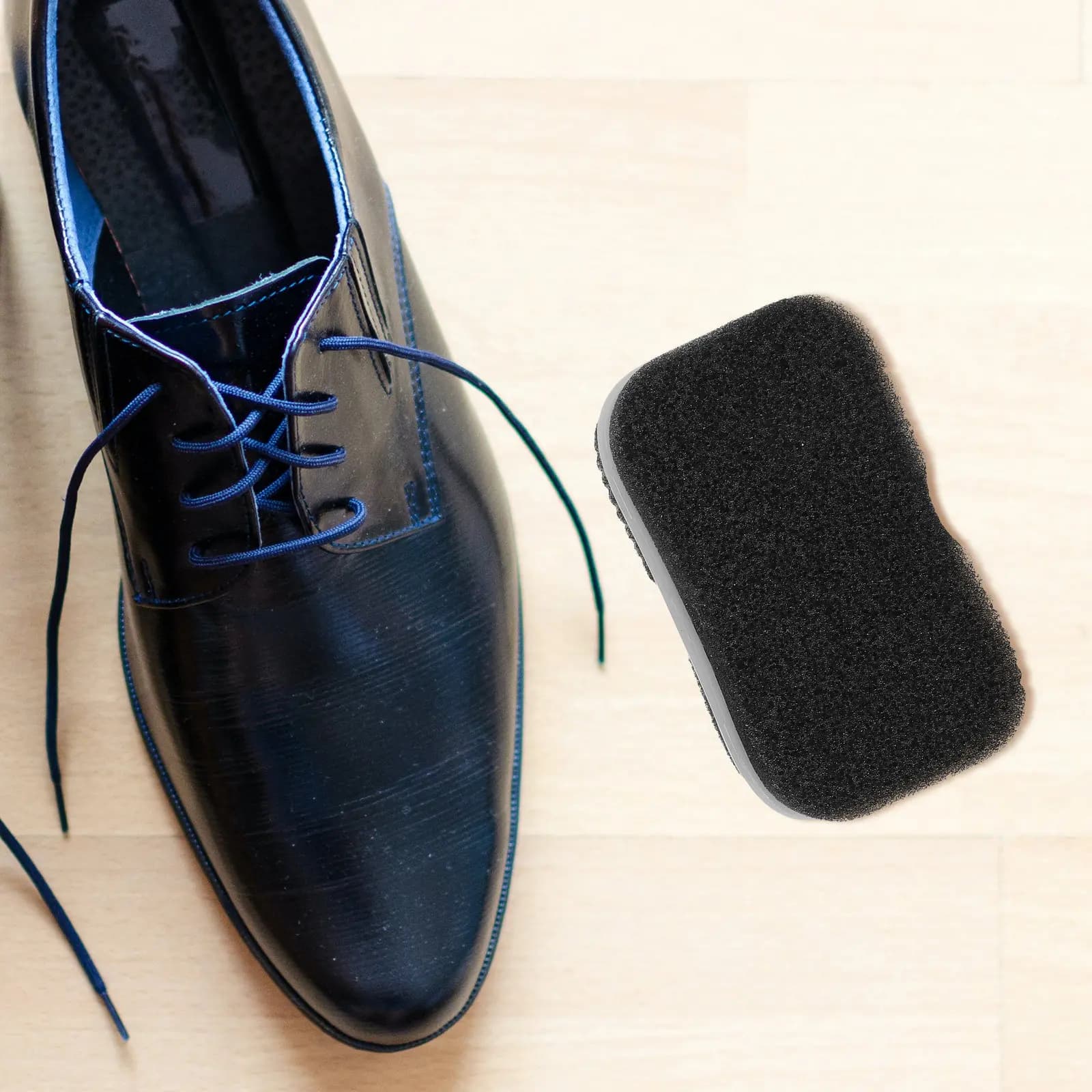 1 Paio di Spugne Lucidanti Bifacciali per Scarpe, Spazzola in Plastica per Pulizia di Scarpe e Divani, Lucidatura a Cera, per Casa e Viaggio