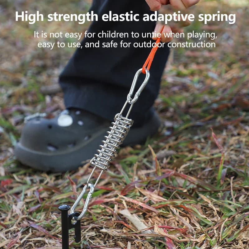 1/4/5Set Camping Tent Windproof Corda Spring Buckle Tent for tent Outdoor rains with carabiner Pinze Tendalino Fixed hook
