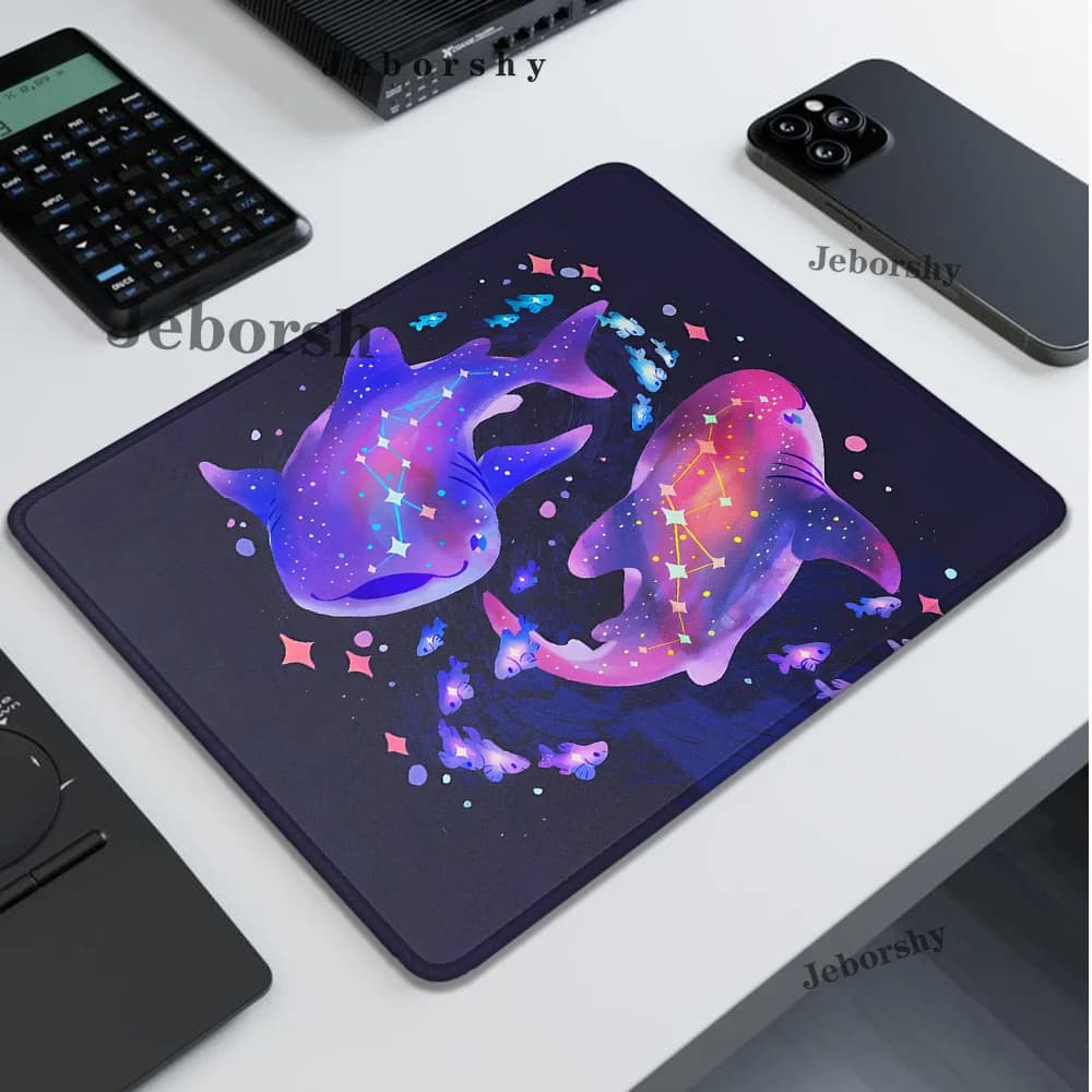 Small Mouse Pad Starry Whale Shark Keyboard Mat Pc Gamer Gaming Accessories Deskmat Mausepad Mousepad Mats Mause Pads Desk Mice
