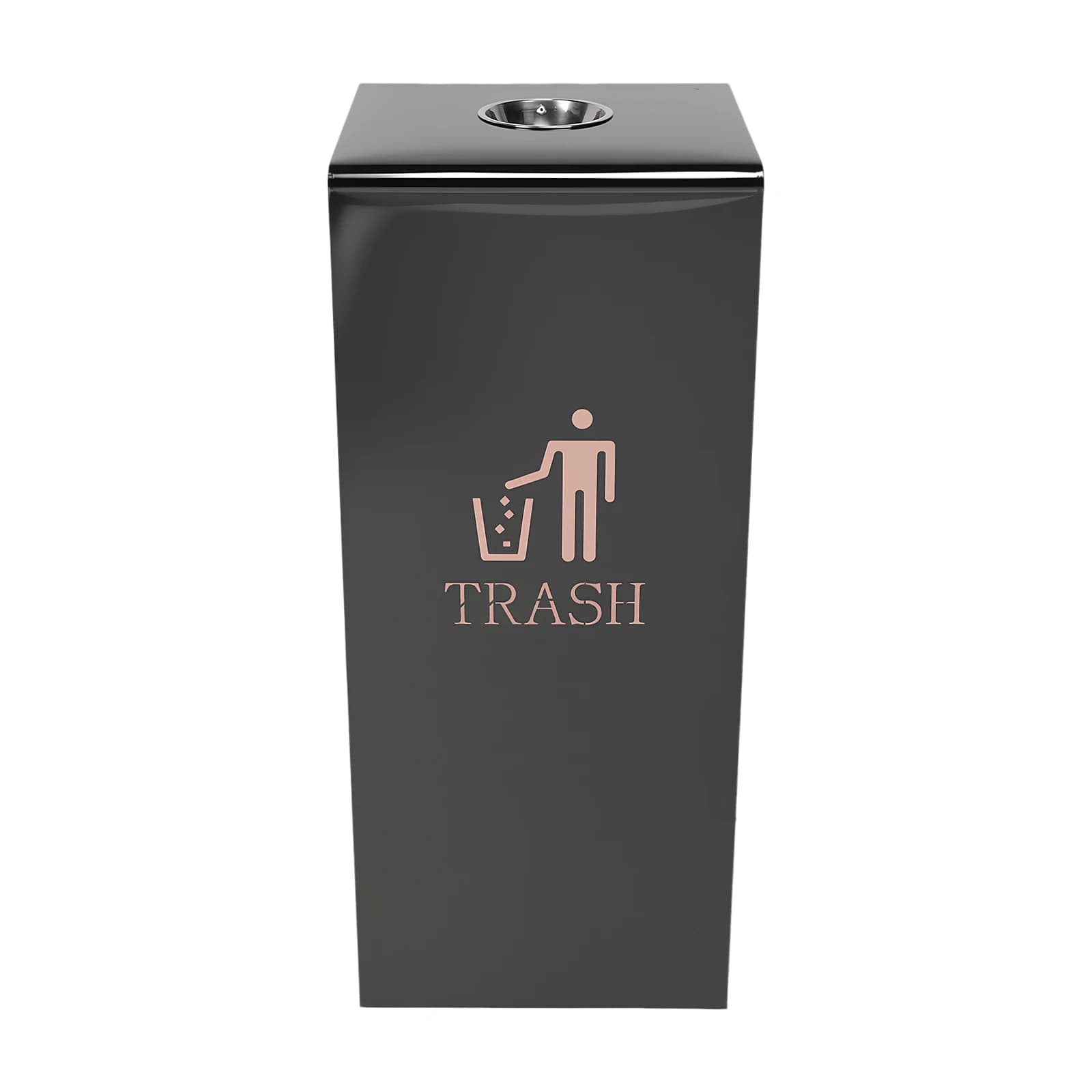 Cestino per Rifiuti in Acciaio Inox Resistente con Finitura Spazzolata e Contenitore Interno Rimovibile, Bidone Commerciale per Patio, Hotel, Parco, Giardino