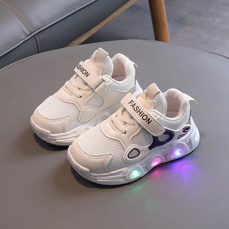 Elementary School Casual Sneakers Children Light Shoes Trendy Brand Light-Up Shoes Boys Girls Kids Mesh Soft-Soled Running Shoes