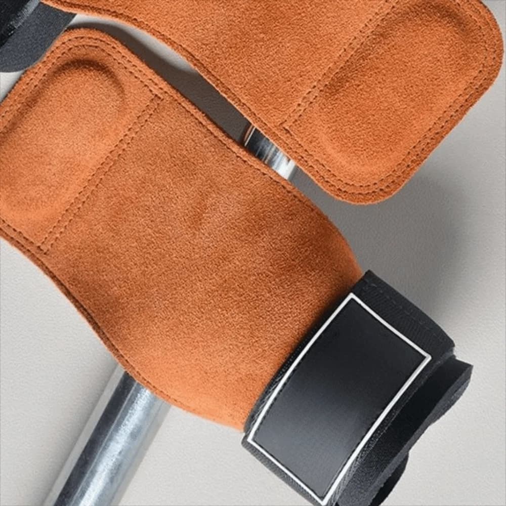 Bovina Leather Gym Gloves with Double Anti-slip Layer, Palm Protection, Pesi, Deadlift and Bench Press