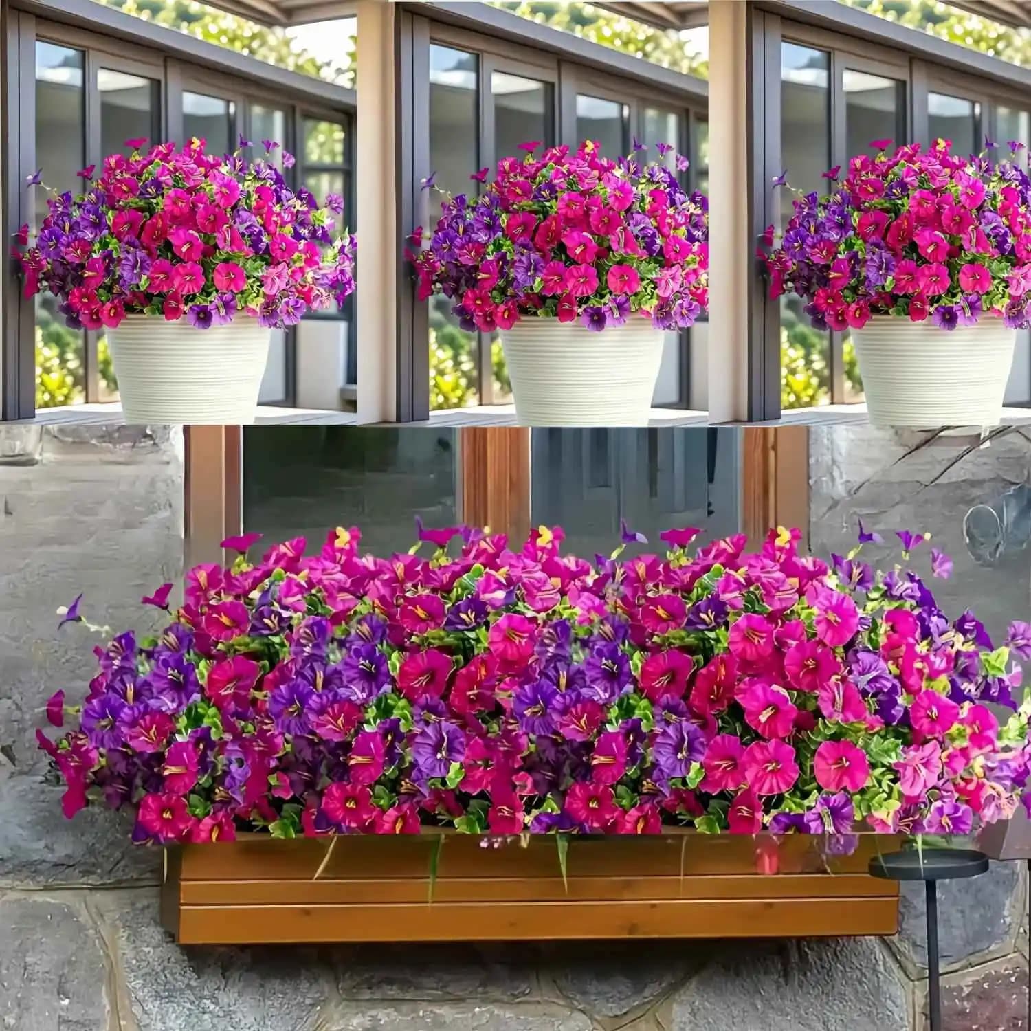 8 fiori artificiali con protezione UV: adatti per decorazioni interne ed esterne, cortili e celebrazioni stagionali