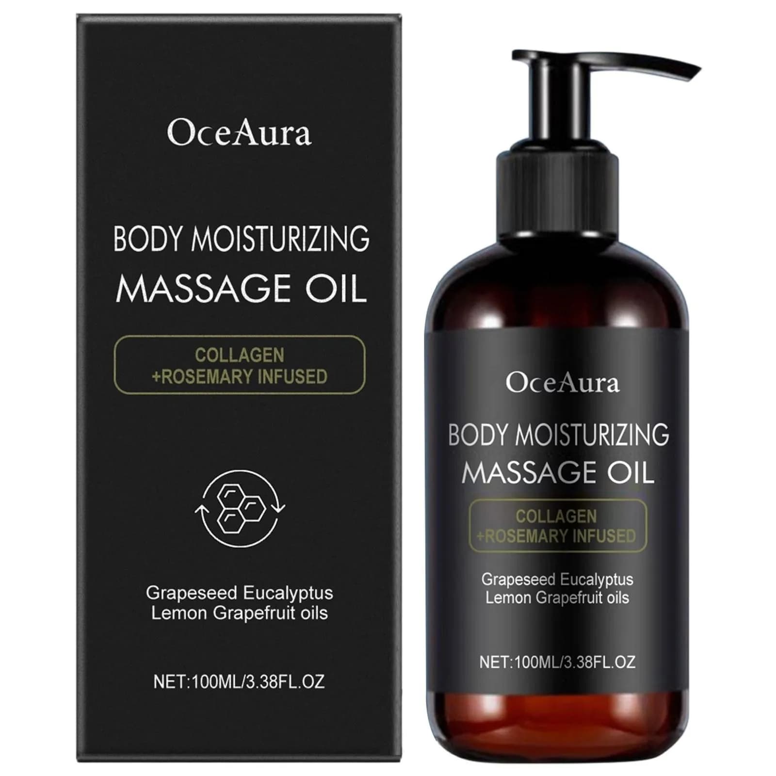 Olio da Massaggio Rassodante per il Corpo con Collagene, Olio da Massaggio Anti-Cellulite