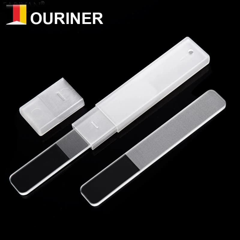 Lime per unghie in vetro trasparente con scatola levigatura lucidatura molatura illumina strumento lucido manicure 2/5 pezzi