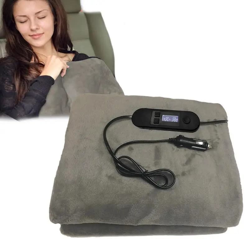 Tappetino per coperta riscaldato elettrico autunno inverno 12V per auto Suv Rv coperta riscaldata in pile spazzolato coperta calda regolabile a temperatura