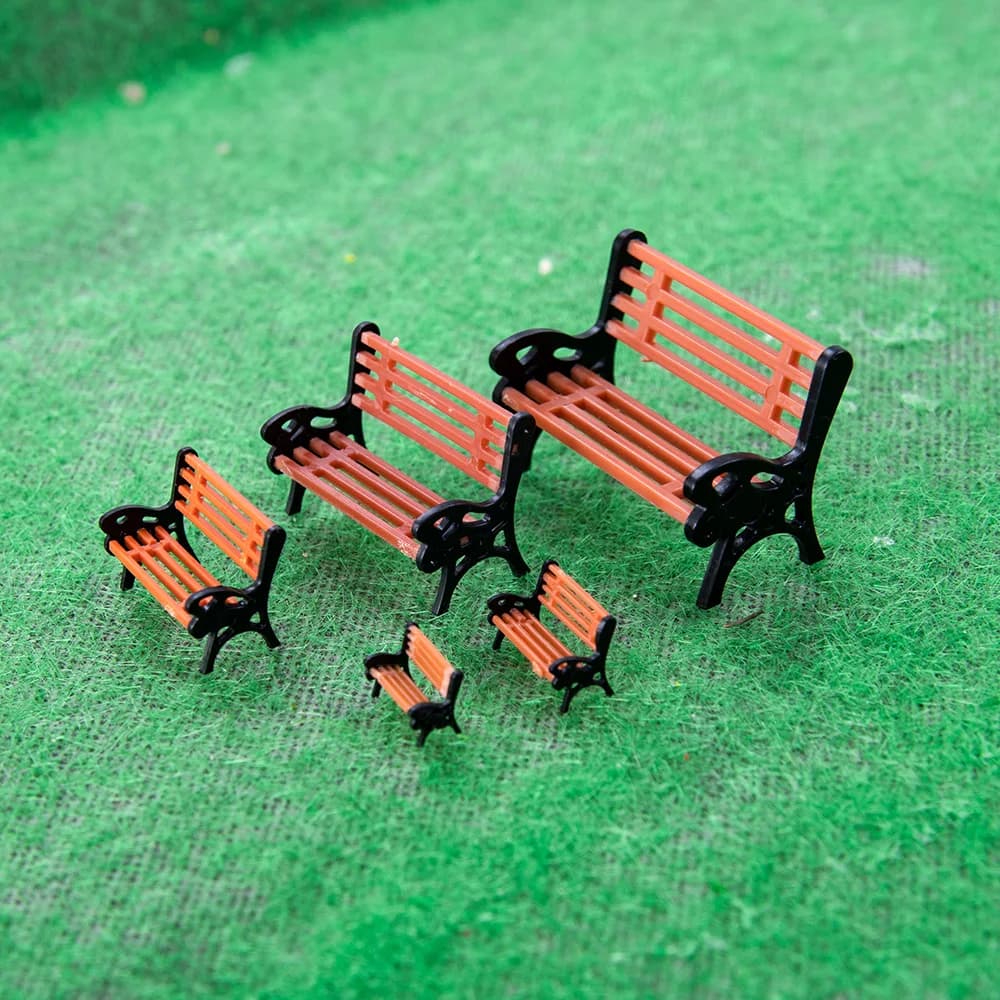 Scala 1/25-1/150 Mini Sedia da Parco Modello Fai da Te Giardino Tavolo di Sabbia Prato Layout di Scena Materiali Diorama Kit 10 Pz/lotto