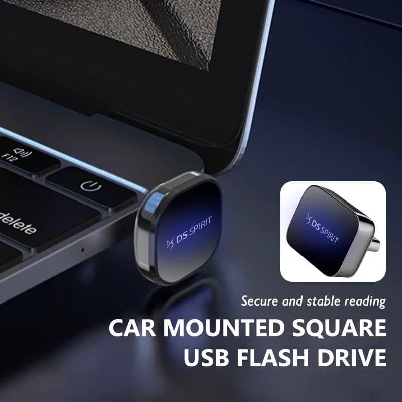 Car Mounted USB Stick Square Metal Mini Music Storage Flash Drive For DS 5 5LS679 DIVINEE-Tense WILD RUBIS