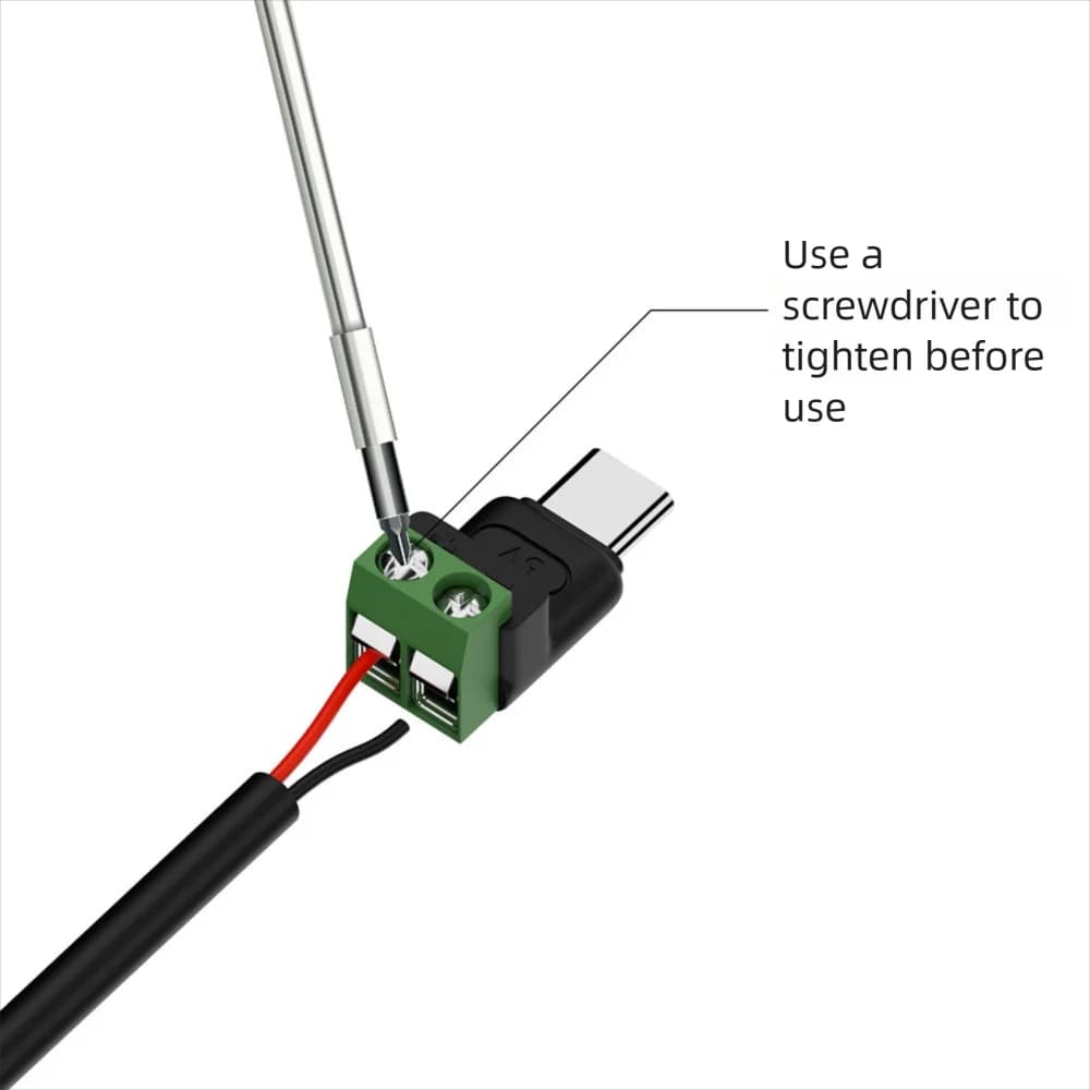 Adattatore USB C a 2 Pin Senza Saldatura, Tipo-C a Morsettiera a Vite, Non per Trasferimento Dati, Verde per Riparazioni