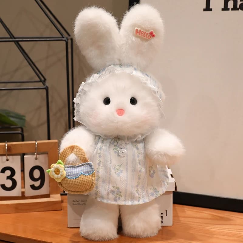 35cm Kawaii Dressing Rabbit Plush Toy Big Size Stuffed Animal Rabbit Soft Doll Pillow Kids Toys Birthday Christmas Gift for Girl