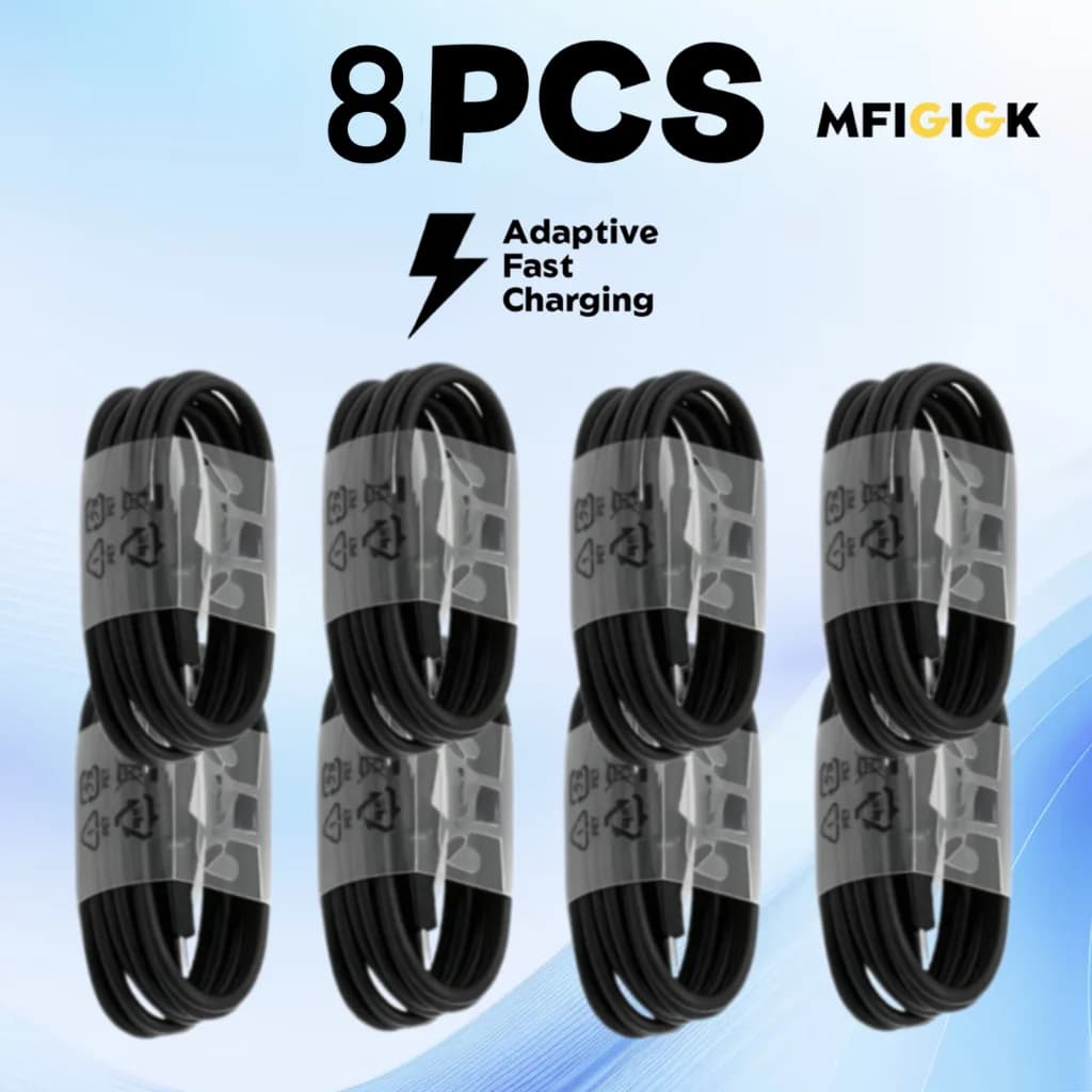 MFIGlGK 8 pezzi per Xiaomi per Samsung S23 S22 S21 S20 S9 USB tipo C cavo caricabatterie a ricarica rapida lotto