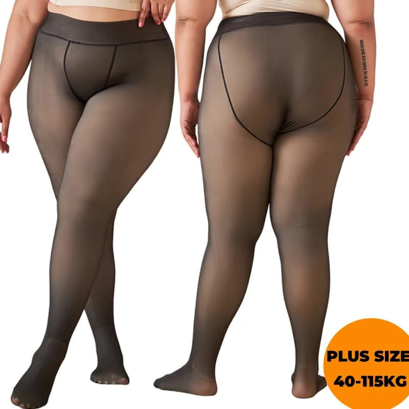 Collant invernali da donna spessi Calze finte isolate calde Collant termico da donna taglie forti Leggings traslucidi effetto pelle