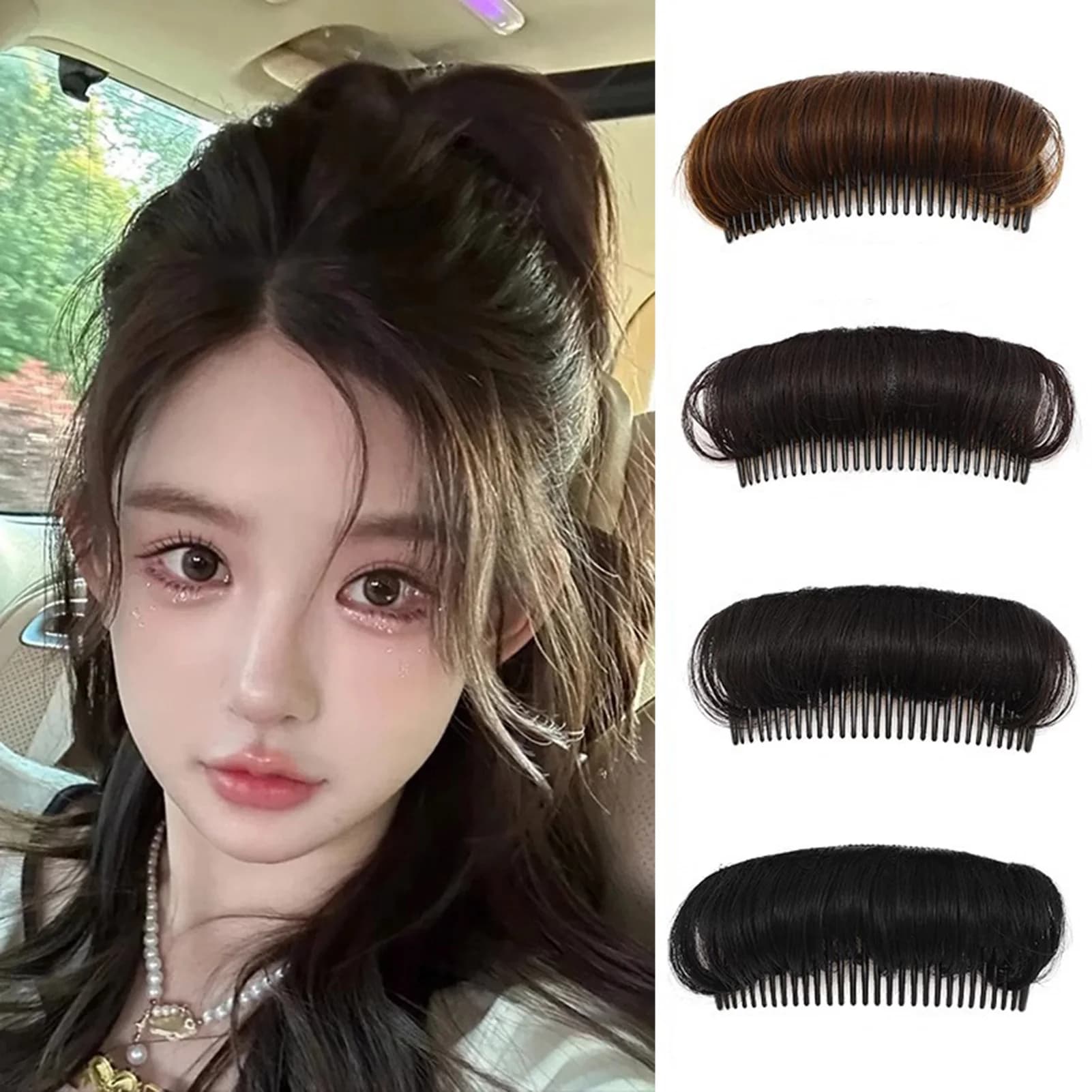Pettine per capelli invisibile con volume soffice, styling da principessa, cuscinetto per capelli maggiorato per capelli ricci e coda di cavallo