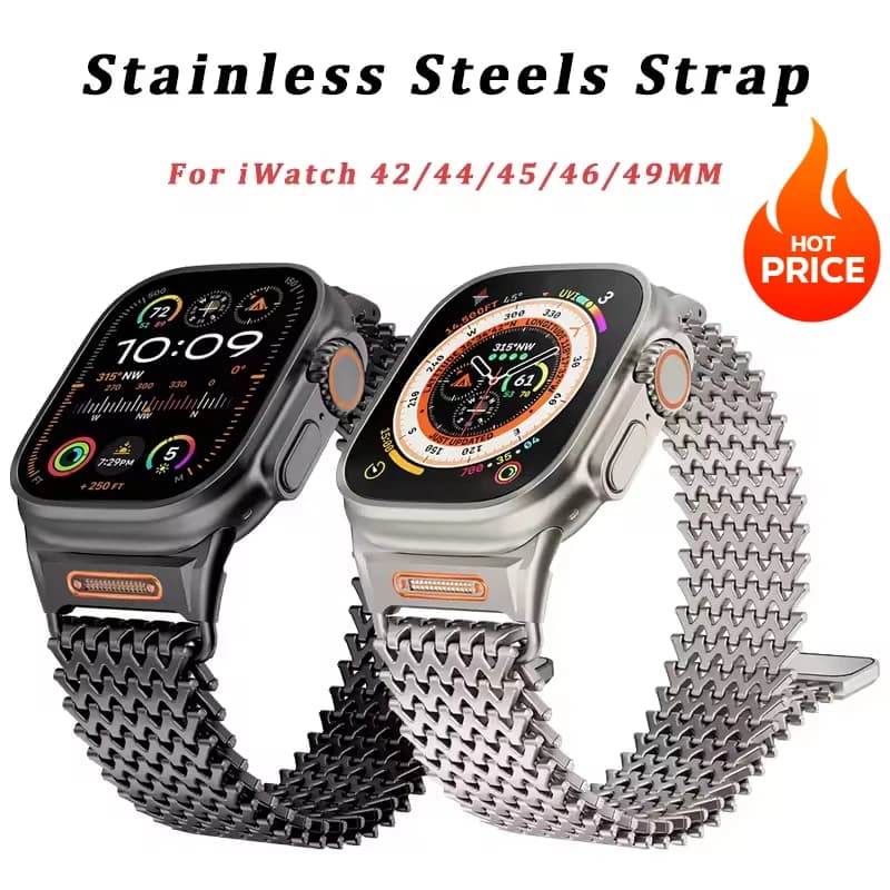 Cinturino magnetico in acciaio inossidabile per Apple Watch 46mm 45mm 44mm 49mm 42mm Bracciale in metallo per iWatch serie 10 9 8 7 6 5 4 Ultra 2