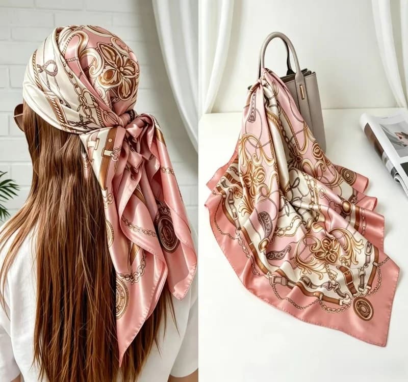Sciarpa Quadrata 90x90CM Nuovo Design di Lusso Popolare Stile Seta Sciarpe Quattro Stagioni Donna Protezione Solare Spiaggia Foulard Hijab